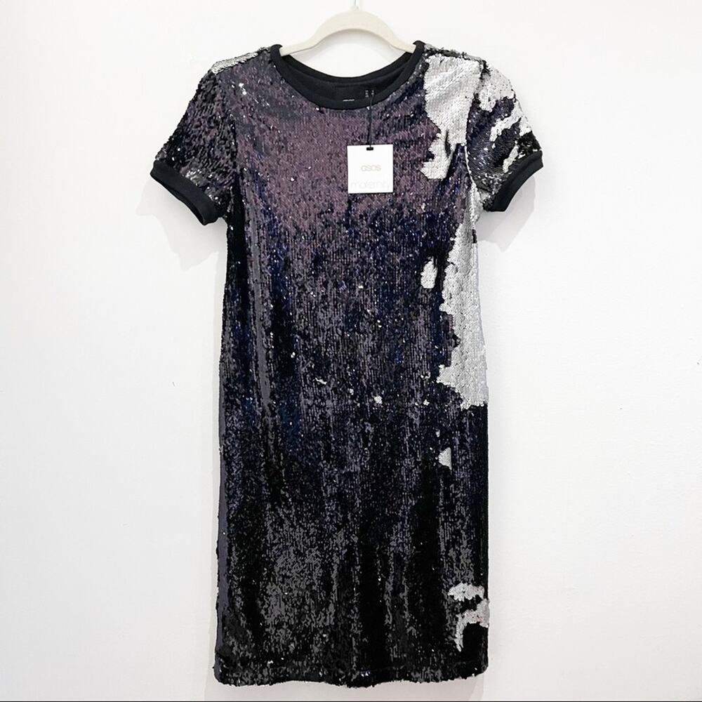 ASOS Maternity Dress in Reversible Sequin